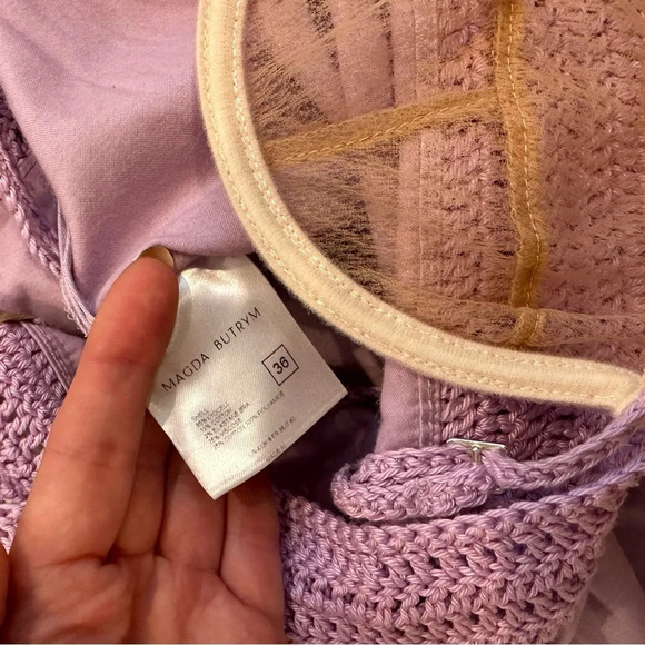 NWT Magda Butrym Crochet Balconette Mini Dress - Picture 7 of 10